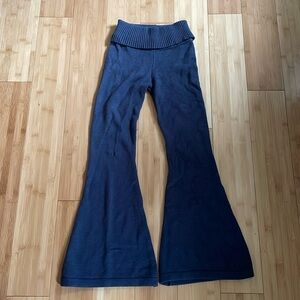 Edikted dark grey low rise knitted fold over pants